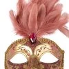 TomFoolery Masks & Eyemasks Gold And Pink Deluxe Masquerade Mask 2 TomFoolery Masks & Eyemasks Gold And Pink Deluxe Masquerade Mask
