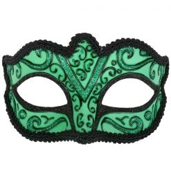 TomFoolery Masks & Eyemasks Green Plain Glitter Mask