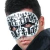 TomFoolery Men's Silver And Black Cross Masquerade Mask