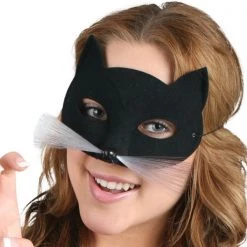 TomFoolery Animals And Insects Black Cat Mask With Whiskers