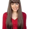 TomFoolery Brown Long Wig With Bangs Women's