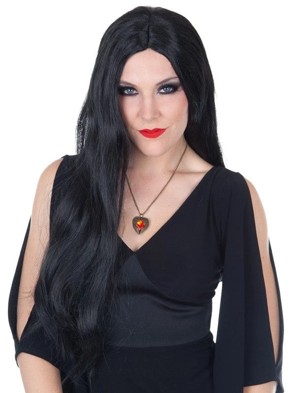 TomFoolery Morticia Long Black Wig Wigs 3 TomFoolery Morticia Long Black Wig Wigs