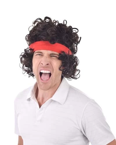 TomFoolery Wigs 80's McEnroe Tennis Star Wig 3 TomFoolery Wigs 80's McEnroe Tennis Star Wig
