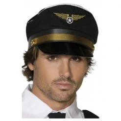 Smiffys Black Pilot Cap Uniforms