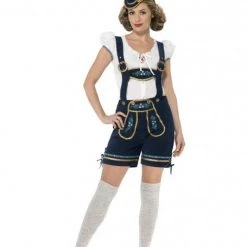 Smiffys Women's Navy Lederhosen Shorts