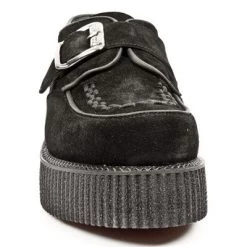 M.2402-R3 New Rock Black Suede Buckle Creepers