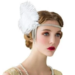 AnneCart Rhinestone Feather Headband - Assorted 1920's Great Gatsby