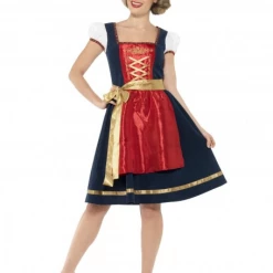 Smiffys Deluxe Red And Navy Dirndl