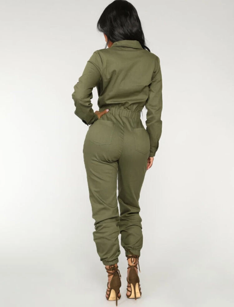 Global Lover Clothing Army Green Long Sleeve Button Up Jumpsuit 5 Global Lover Clothing Army Green Long Sleeve Button Up Jumpsuit