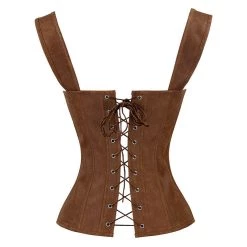 Malltop Tan Strappy Corset With Zip 11 Malltop Tan Strappy Corset With Zip