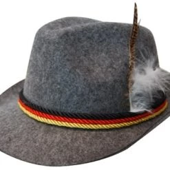 Sweidas Oktoberfest Costumes And Accessories Grey Trilby Hat With Feather