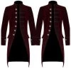 Hurly-Burly Jackets & Vests Men's Red Velvet Steampunk Jacket