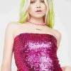 Thailand Hot Pink Sequin Tube Top
