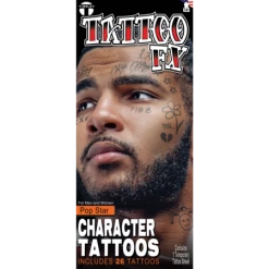 Hurly-Burly Pop Star Tattoo Character Kit Special FX Makeup