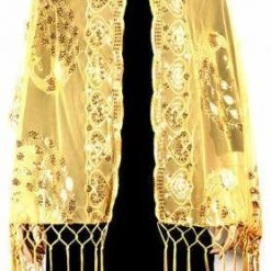 Best Dance Outerwear Peacock Sequin Shawl In Gold