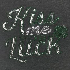 Hurly-Burly Saint Patrick's Day Kiss Me For Luck Ladies Singlet
