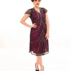 Thailand Elegant Beaded 1920's Dress In Pink Dresses