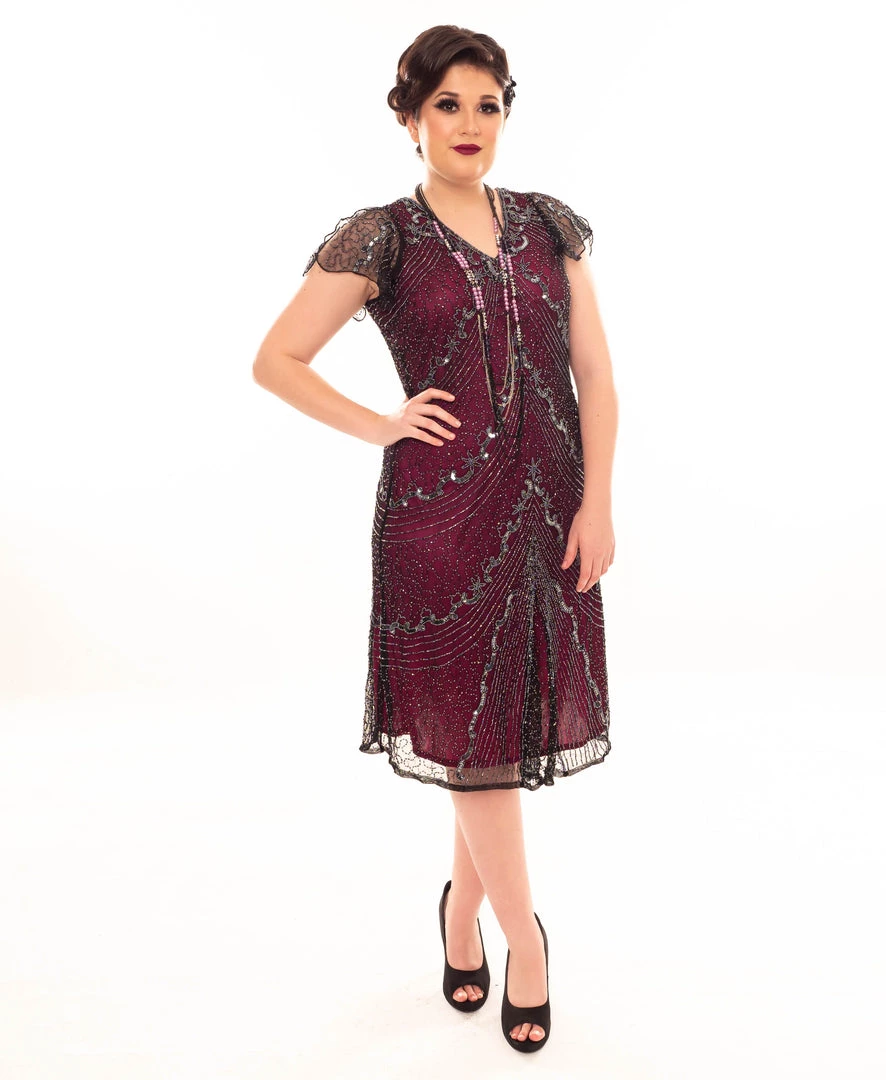 Thailand Elegant Beaded 1920's Dress In Pink Dresses 3 Thailand Elegant Beaded 1920's Dress In Pink Dresses