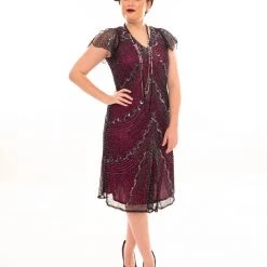 Thailand Elegant Beaded 1920's Dress In Pink Dresses 9 Thailand Elegant Beaded 1920's Dress In Pink Dresses