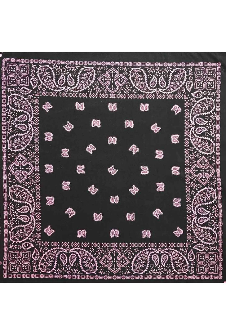Hurly-Burly (b) Black With Pale Pink Paisley Bandana Bandanas 3 Hurly-Burly (b) Black With Pale Pink Paisley Bandana Bandanas