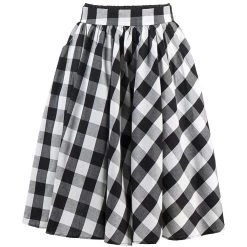 Malltop Skirts 50’s Black And White Plaid Skirt