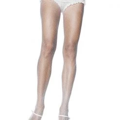 Leg Avenue Plus Size White Fishnet Pantyhose Hosiery