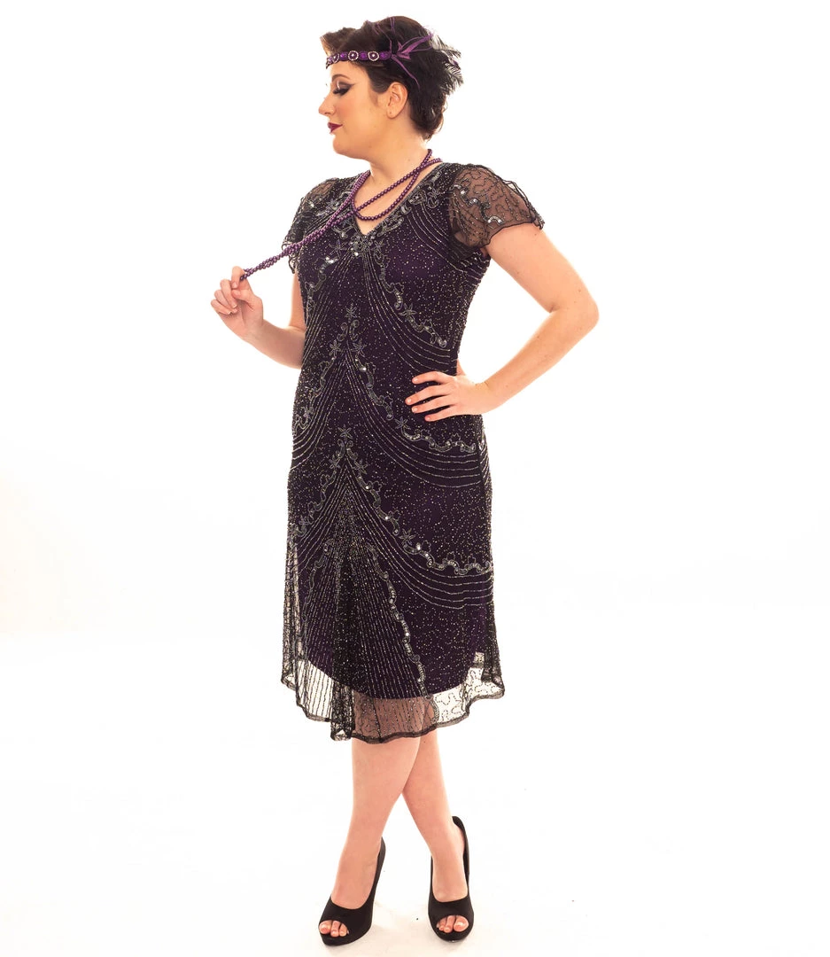 Thai Elegant Beaded 1920's Dress In Purple Dresses 5 Thai Elegant Beaded 1920's Dress In Purple Dresses