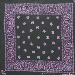 Hurly-Burly (b) Black With Purple Paisley Bandana