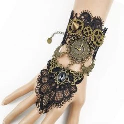 AnneCart Jewellery Lace Steampunk Wrist And Hand Decoration (A)