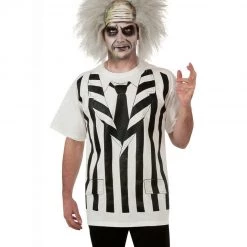 Hurly-Burly (D) Halloween Beetlejuice T-Shirt Costume And Wig Kit