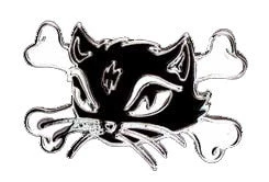 Hurly-Burly (j) Jewellery Black Cat With Cross Bones Ring