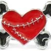Hurly-Burly Red Heart & Cross Bones Ring Jewellery