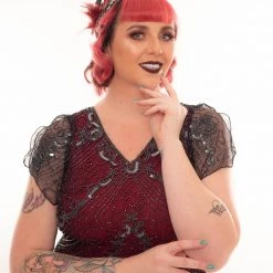 Thailand Elegant Beaded 1920's Dress In Red 9 Thailand Elegant Beaded 1920's Dress In Red