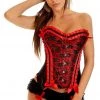 Annecart Burlesque Red Corset Corsets