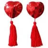 AnneCart Heart Shaped Red Sequined Nipple Tassels Nipple Pasties