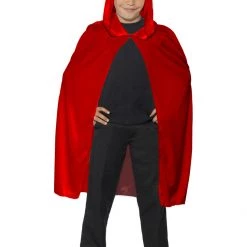 Hurly-Burly Red Velvet Hooded Cape