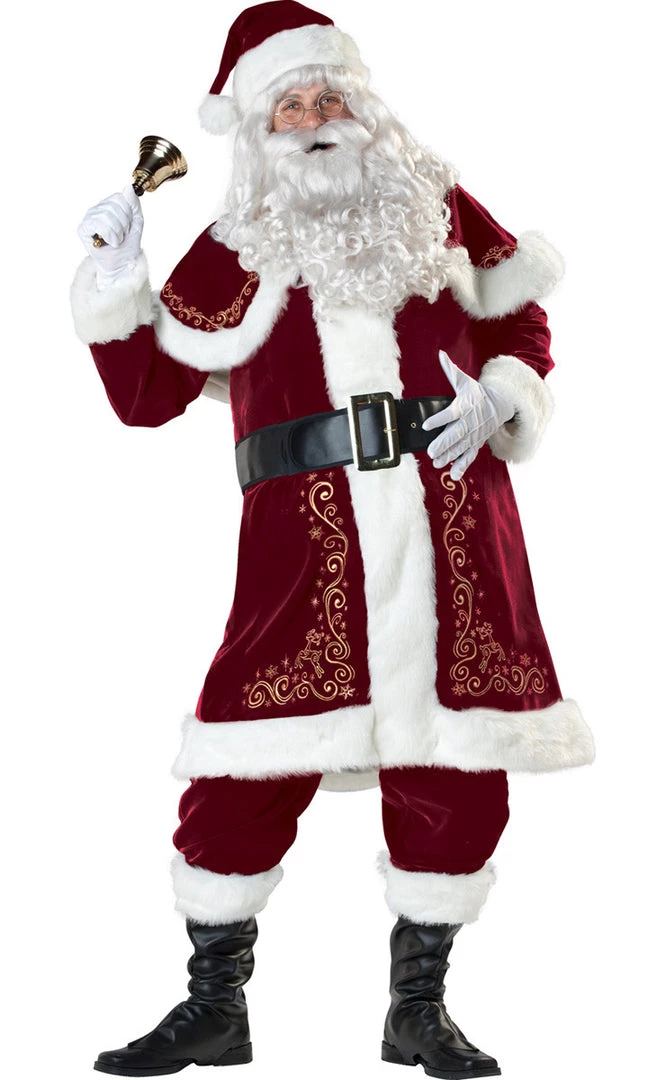 AnneCart Deep Red Velvet Lightweight Santa Costume Christmas Costumes 3 AnneCart Deep Red Velvet Lightweight Santa Costume Christmas Costumes
