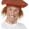 Smiffys International Scottish Hat With Attached Hair