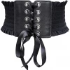 Hurly-Burly Ruffled Elastic Corset Belt Black Belts & Harnesses
