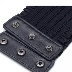 Hurly-Burly Ruffled Elastic Corset Belt Black Belts & Harnesses