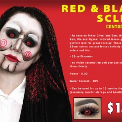 Yancy Li Black & Red Jigsaw Sclera Contact Lenses