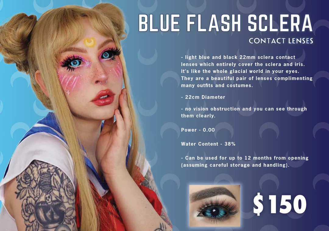 Yancy Li Blue Flash Sclera Sclera Contact Lenses 6 Yancy Li Blue Flash Sclera Sclera Contact Lenses