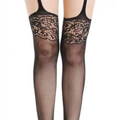 Hurly-Burly (D) Crotchless Cut Out Lacey Pantyhose