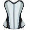 Annecart Corsets Pale Mint And Black Hip And Zip Detail Corset