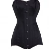 Hurly-Burly Corsets Satin Black Longline Overbust Corset