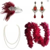 Best Dance Adults Red Feather Boa 1920s Gatsby Flapper Set