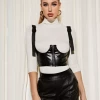 Global Lover Pleather Black Bustier Underbust Corset
