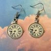 Hurly-Burly Steampunk Silver Clock Earrings (M) 2 Hurly-Burly Steampunk Silver Clock Earrings (M)