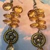 Hurly-Burly Steampunk Crystal Cog Earrings (L) Jewellery