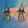 Hurly-Burly Jewellery Steampunk Heart Cog Chandelier Earrings (J)